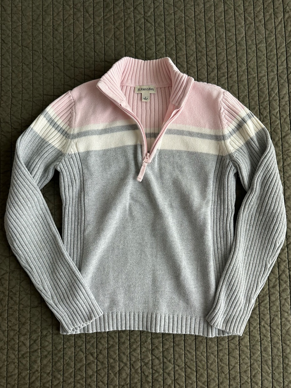 St. John’s Bay — Vintage Striped Half Zip